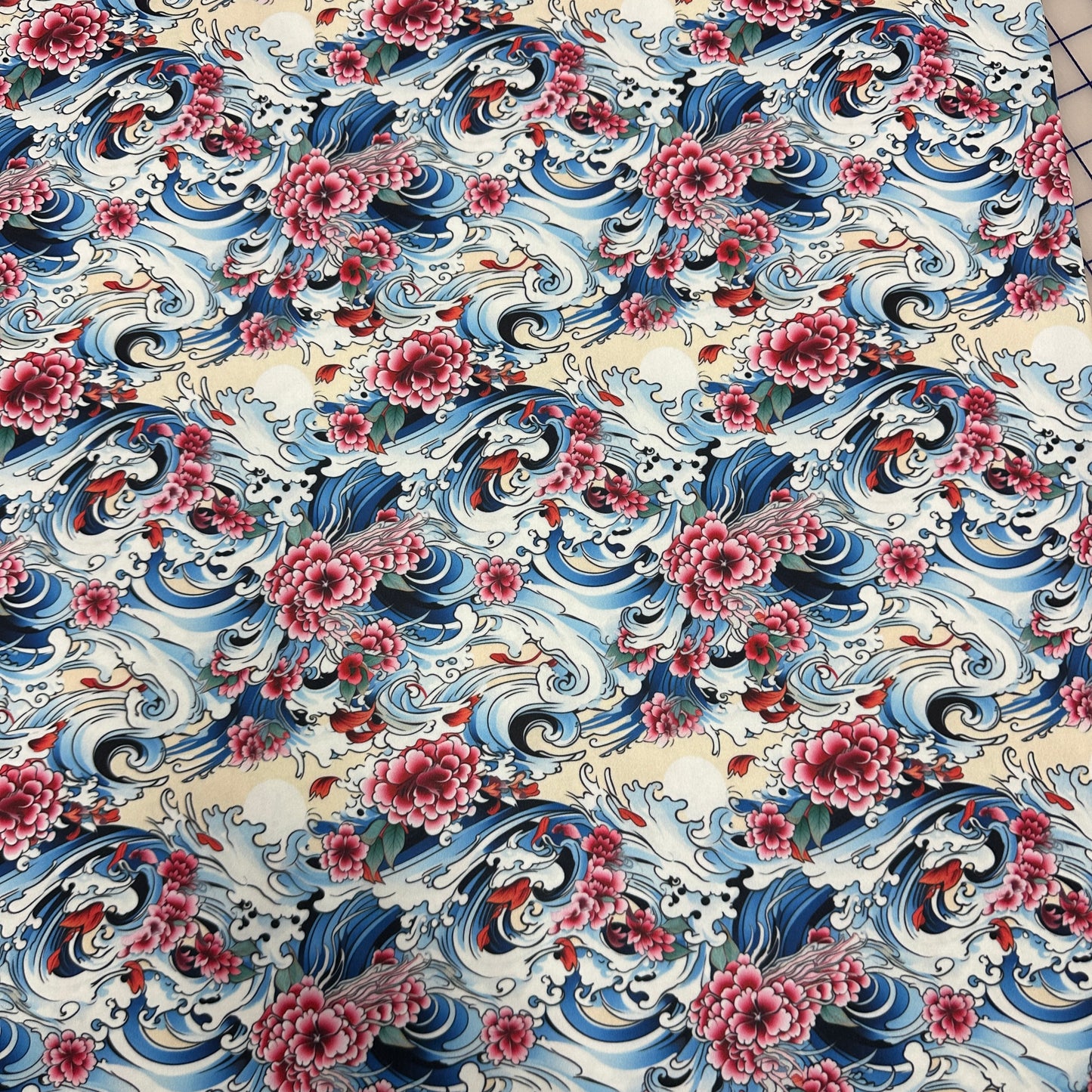 Floral Wave 1 mil PUL Fabric - Made in the USA
