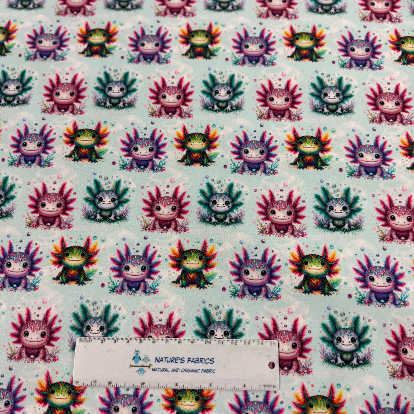 Rhinestone Axolotls 1 mil PUL Fabric - Made in the USA