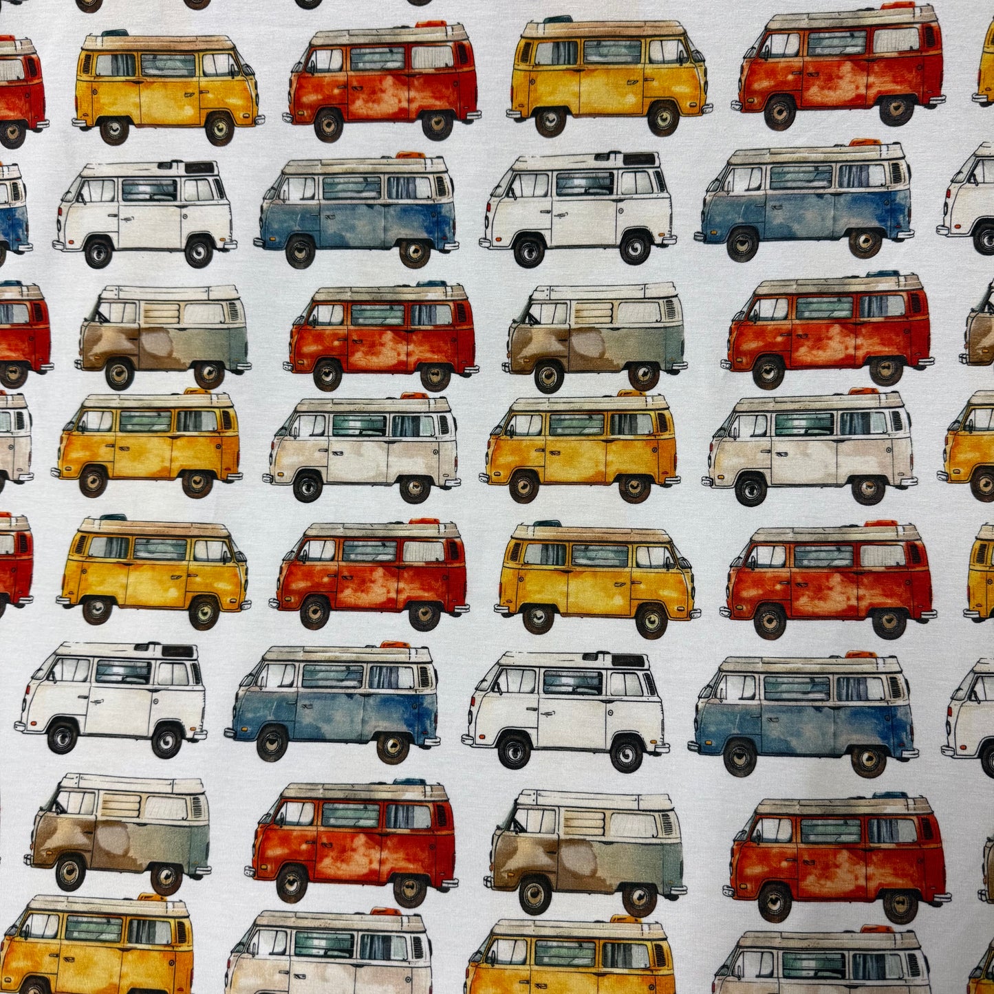 Camper Vans on Bamboo/Spandex Jersey Fabric