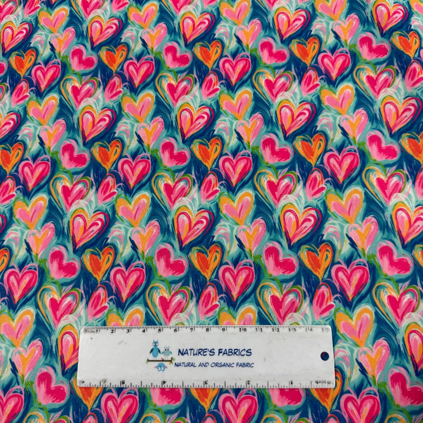 Painted Hearts 1 mil PUL Fabric - Made in the USA