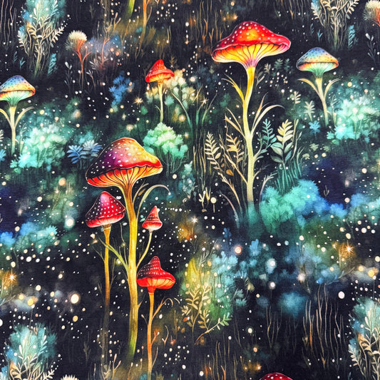 Green Magic Forest on Bamboo/Spandex Jersey Fabric