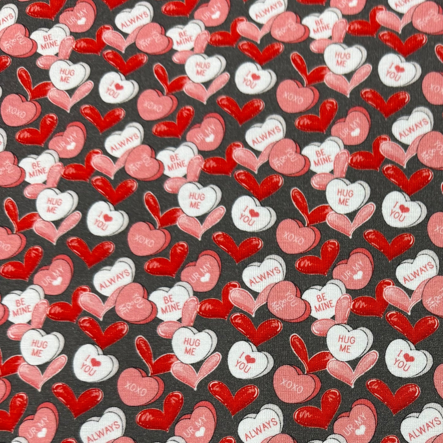 Candy Hearts 1 mil PUL Fabric - Made in the USA