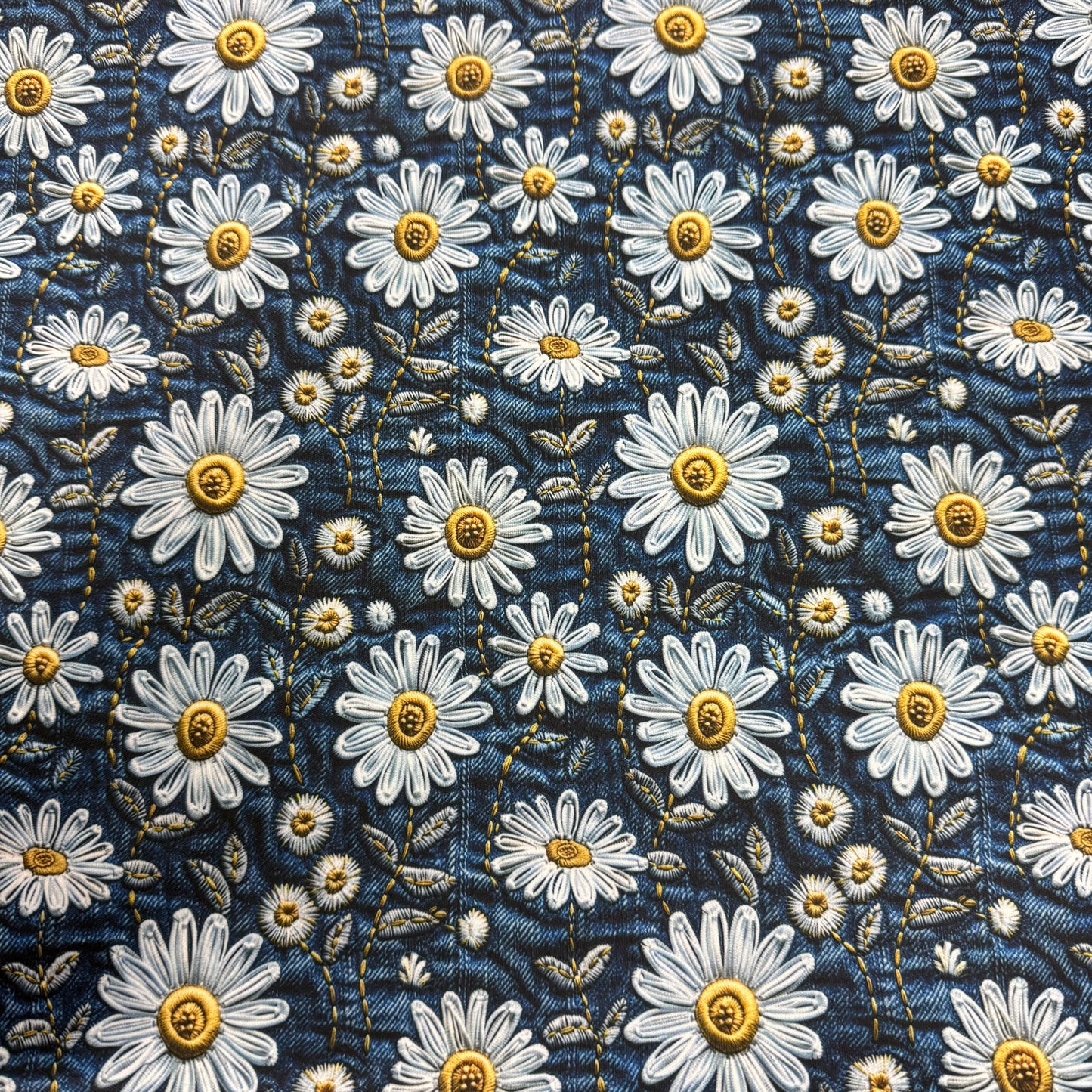 Embroidered Daisy Jeans 1 mil PUL Fabric - Made in the USA