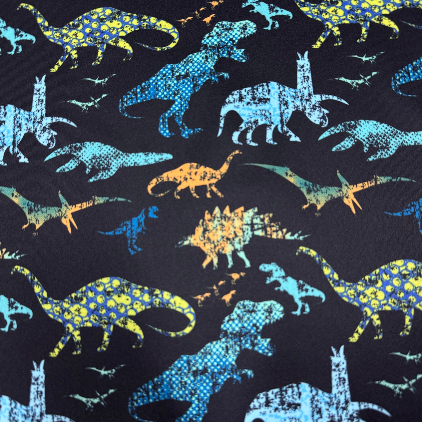 Distressed Dinos on 1 mil PUL Fabric - Made in the USA