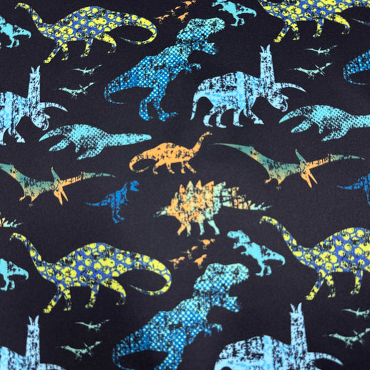Distressed Dinos on 1 mil PUL Fabric - Made in the USA