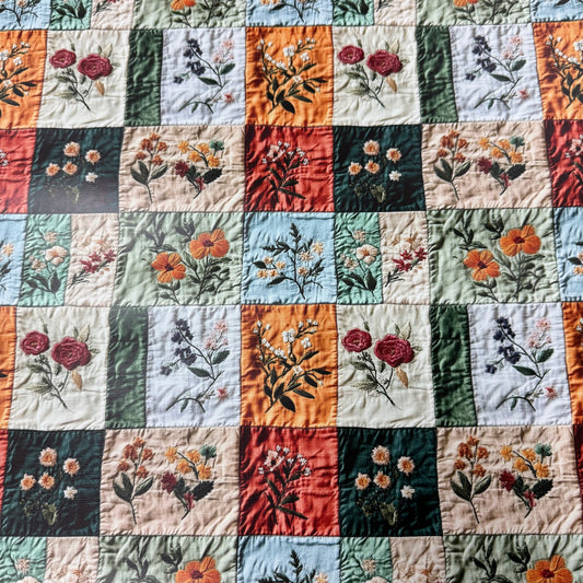 Patchwork Quilt on Smooth Vinyl Fabric