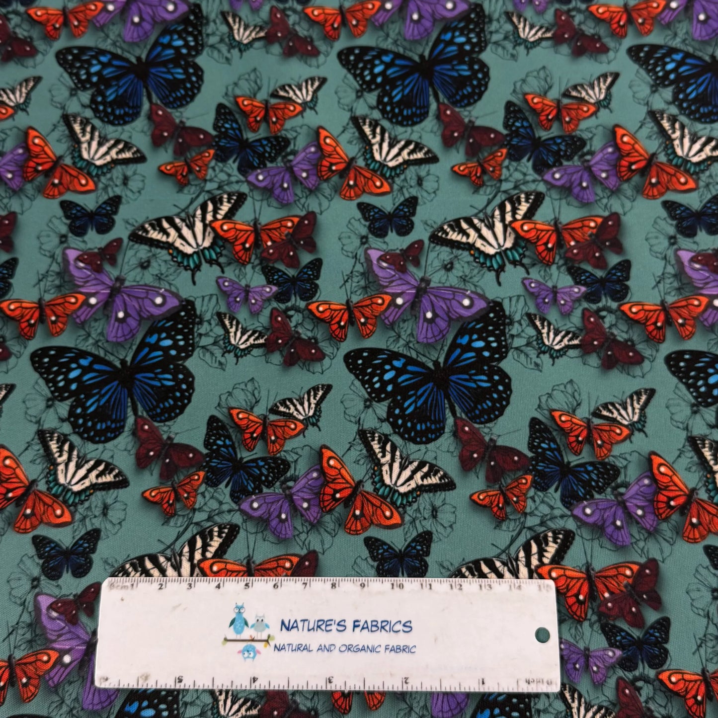 Butterflies and Flower Sketches 1 mil PUL Fabric - Made in the USA