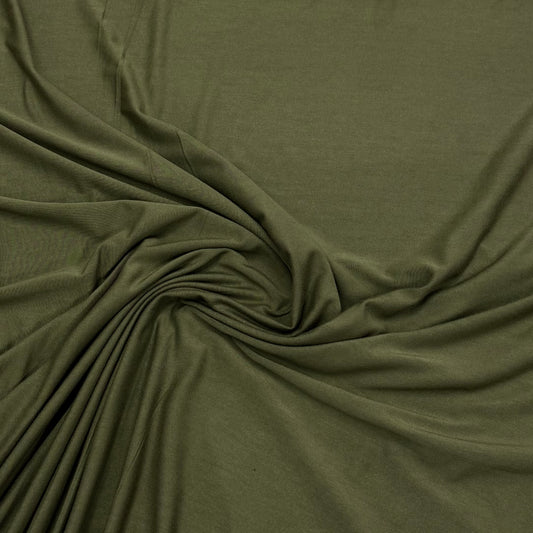 Olive Bamboo/Spandex Jersey Fabric - 250 GSM by Telio