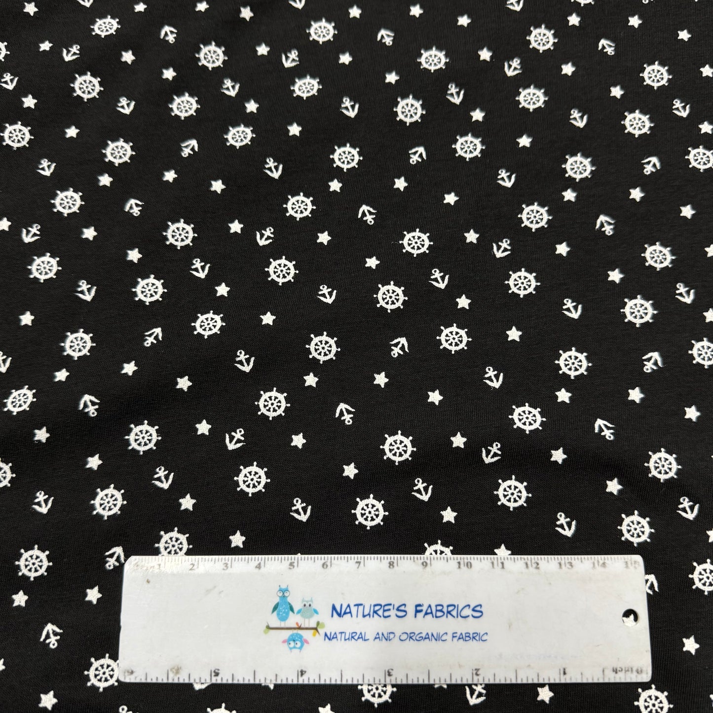 Anchors and Wheels Cotton/Spandex Jersey Fabric