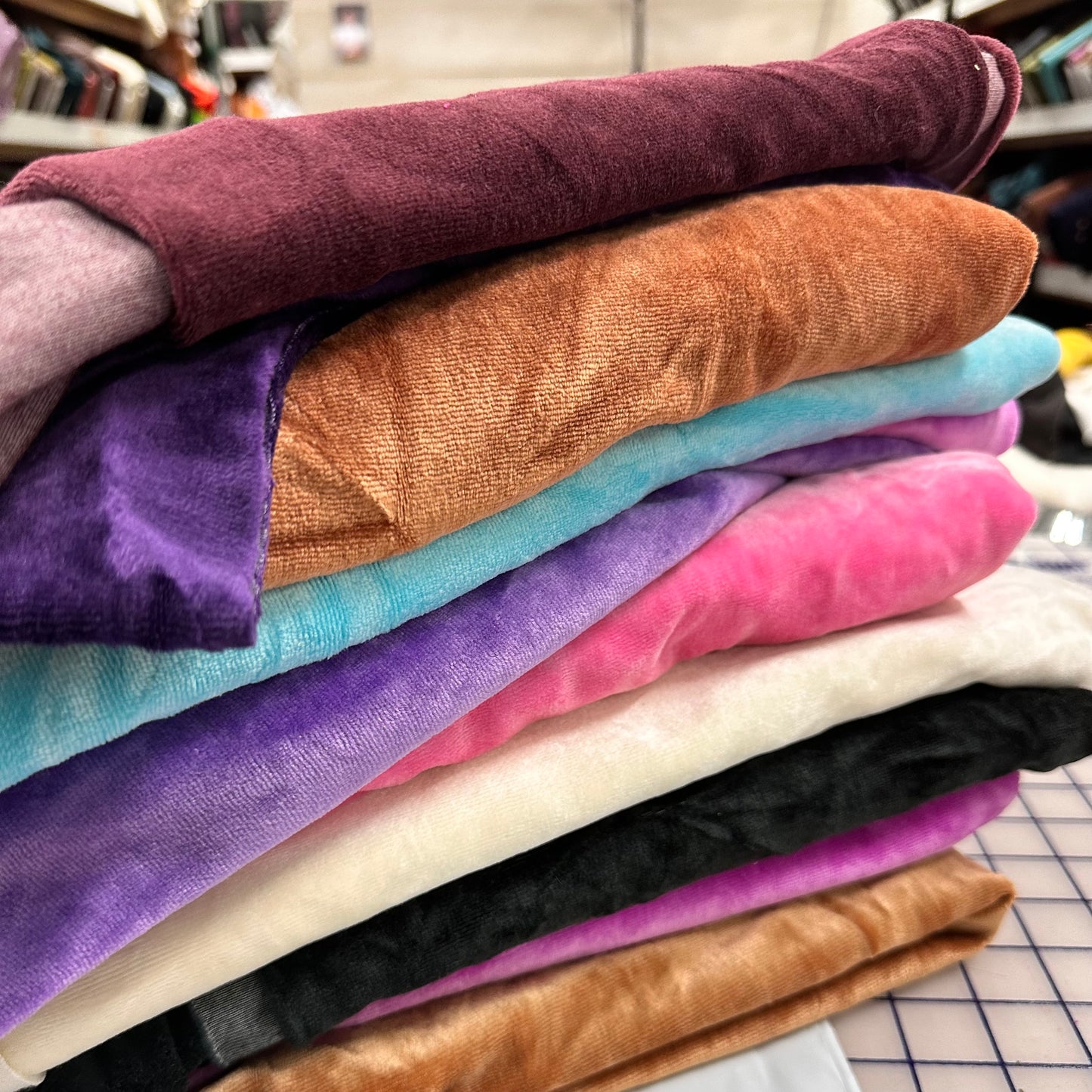 Grab Bag of Scrappy Velour Fabric - 23 pound Bundle