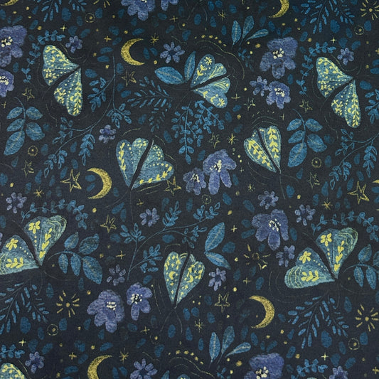 Painted Moths 1 mil PUL Fabric - Made in the USA