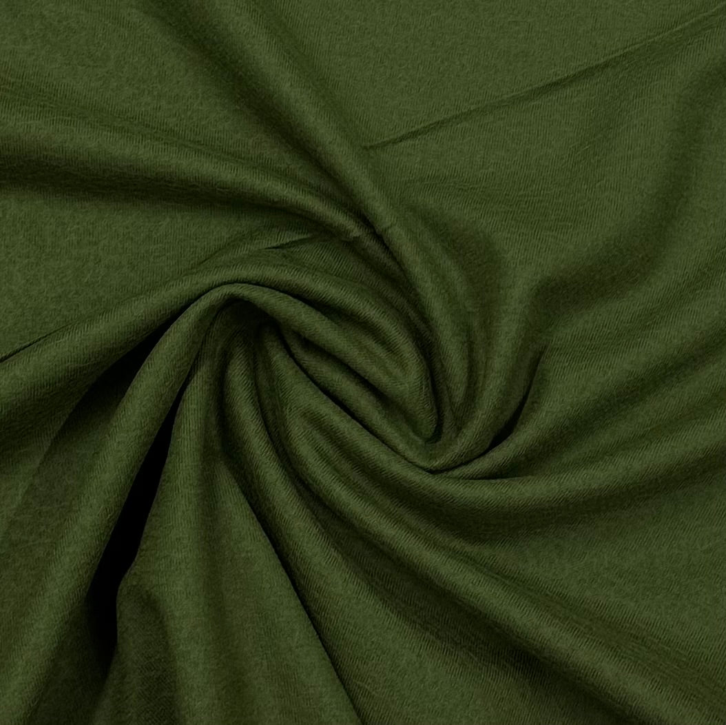 Moss Brushed Merino Wool Jersey Fabric