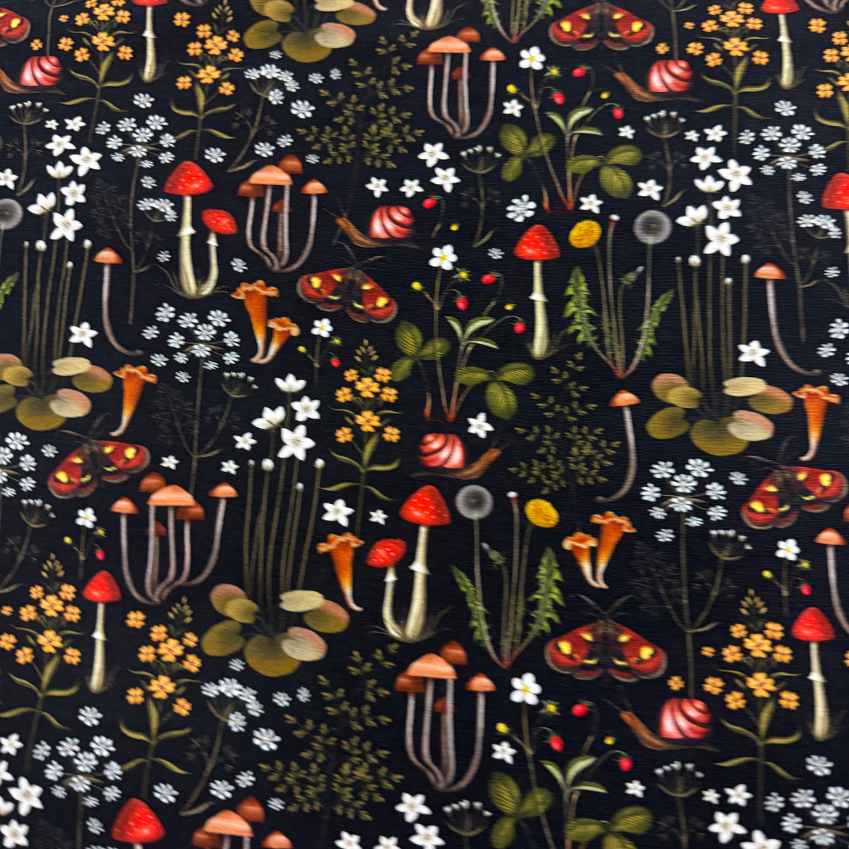 Forest Florals on Organic Cotton/Spandex Jersey Fabric