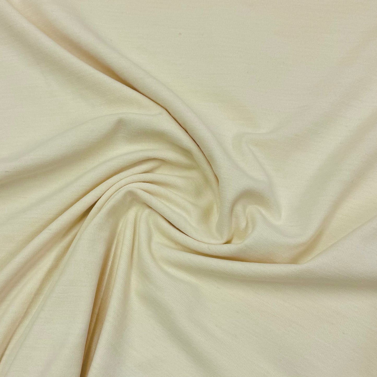 Cream 97% Organic Merino Wool and 3% Spandex Jersey Fabric
