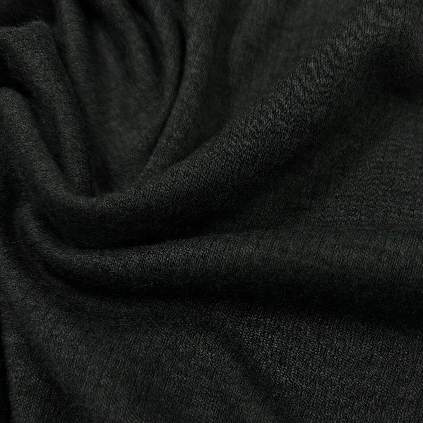 Charcoal Heather Merino Wool Blend Jersey Fabric