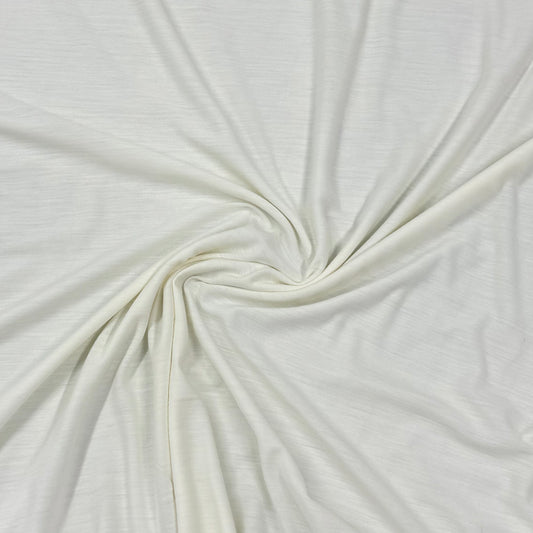 Snow Superfine Merino Wool Jersey Fabric