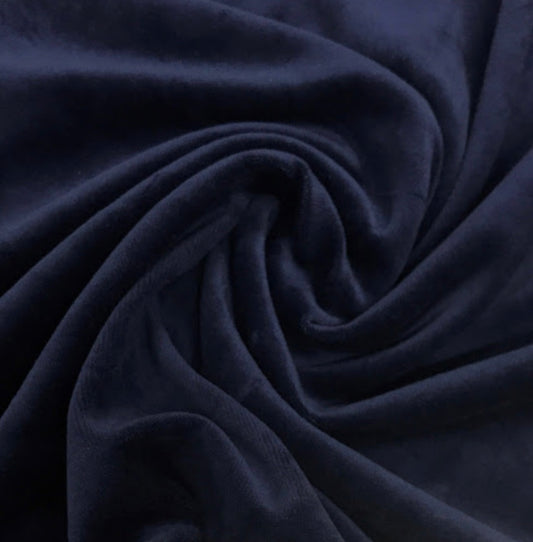 Navy Organic Cotton Velour Fabric, $8.59/yd - Rolls