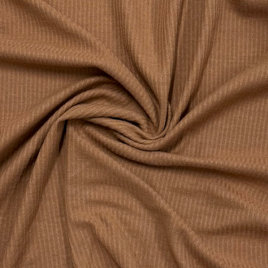 Camel Merino Wool Blend Jersey Fabric