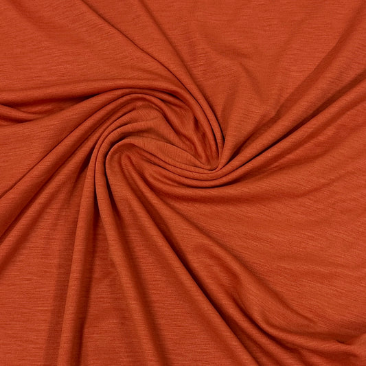 Tiger Orange Merino Wool/Spandex Jersey Fabric