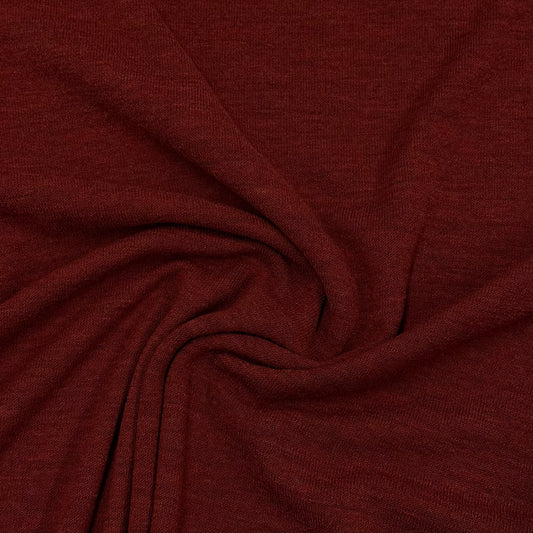 Dark Rust Merino Wool Jersey Fabric