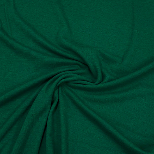 Emerald Green Merino Wool Jersey Fabric