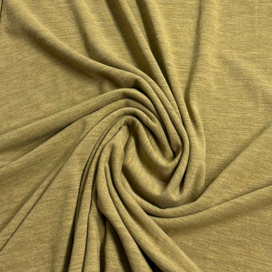 Gold Heather Merino Wool/Spandex Jersey Fabric