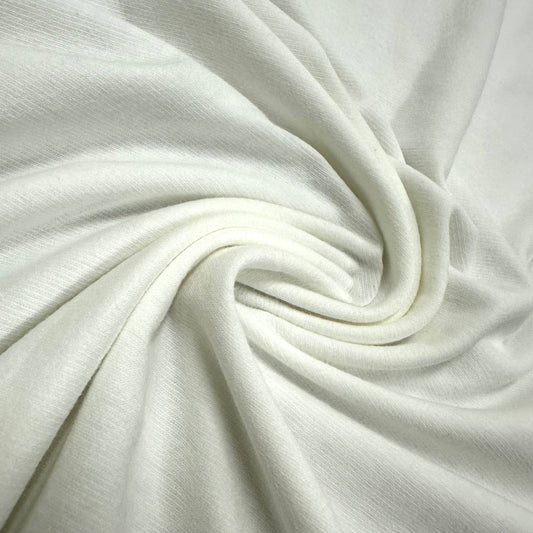 Off-White Organic Cotton/Spandex Jersey Fabric- 200GSM - Knit in the USA