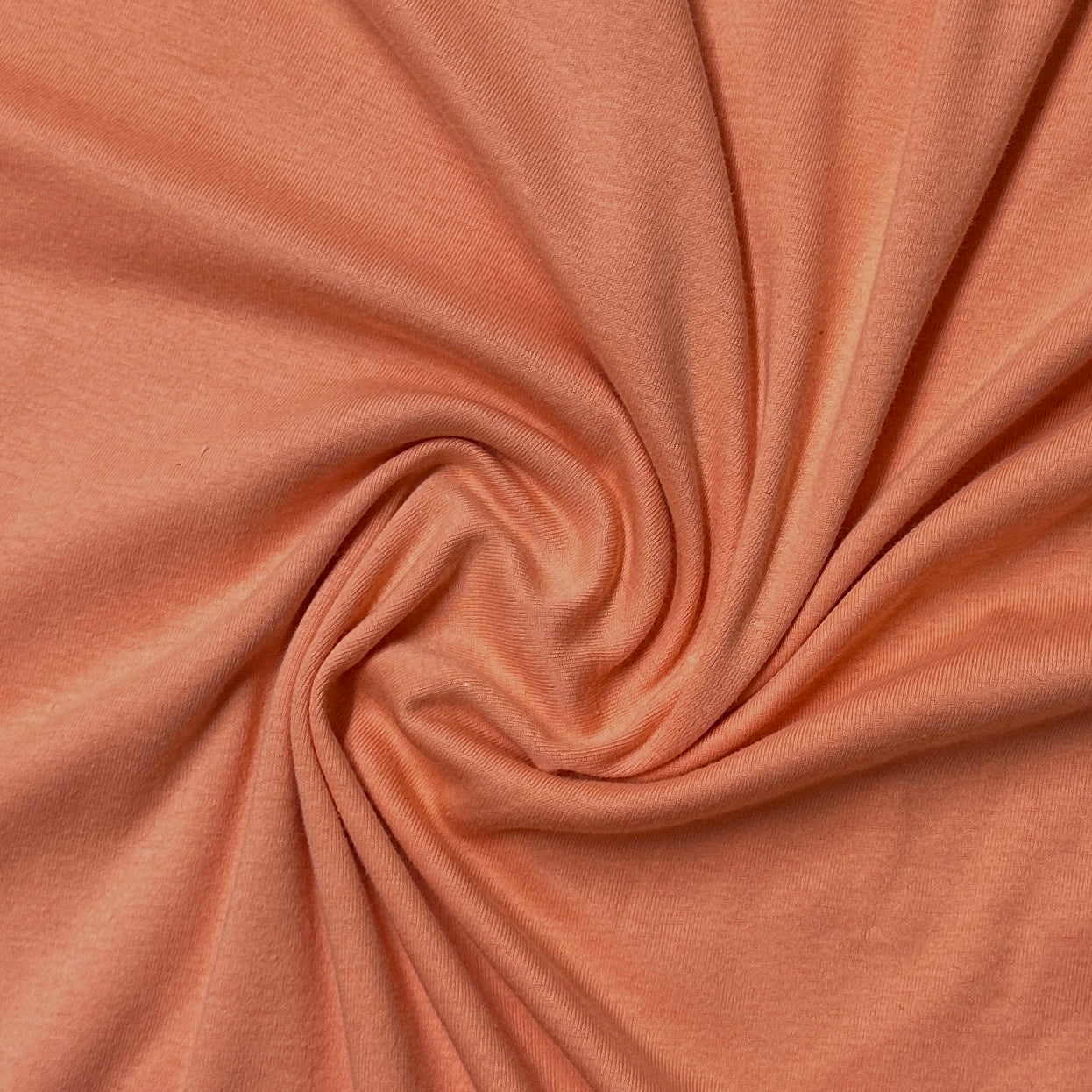 Dark Peach Organic Cotton Rib Knit Fabric