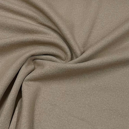 Sand Heather Boiled Wool Fabric