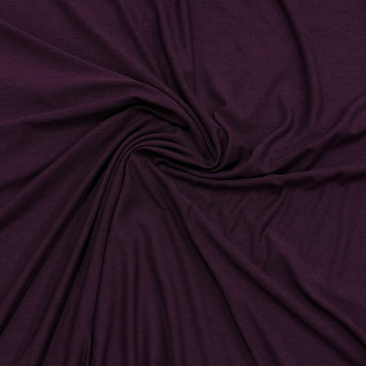 Aubergine Superfine Merino Wool Jersey Fabric