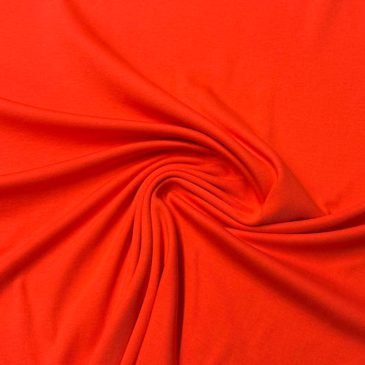 Orange Cotton Interlock Fabric