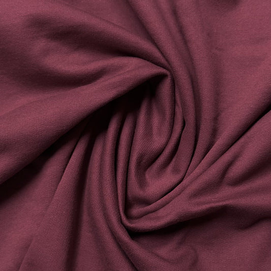 Burgundy Cotton Fleece Fabric