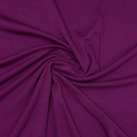 Hot Pink Heather 100% Washable Merino Wool Interlock Fabric - Mulesing Free