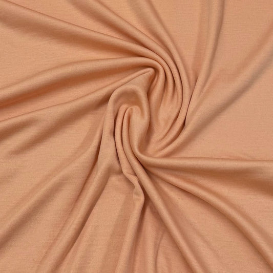 Peach 100% Washable Merino Wool Interlock Fabric - Mulesing Free