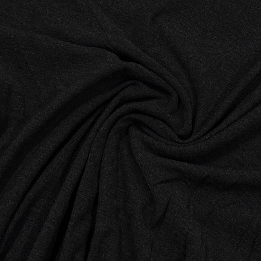 Black Heather Merino Wool/Spandex Jersey Fabric