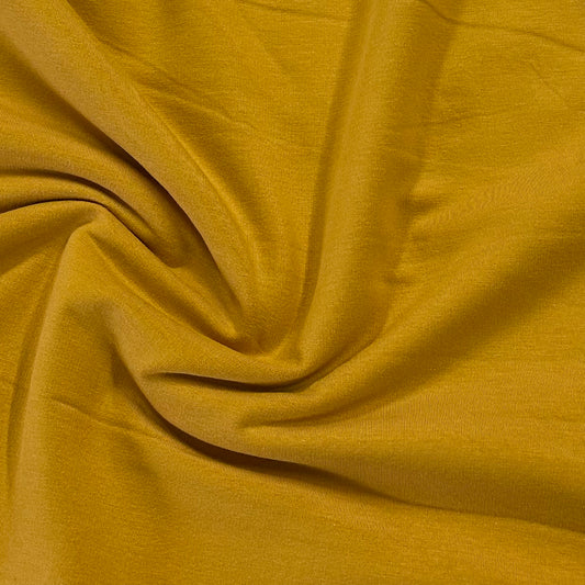 Mustard Bamboo Stretch Fleece Fabric