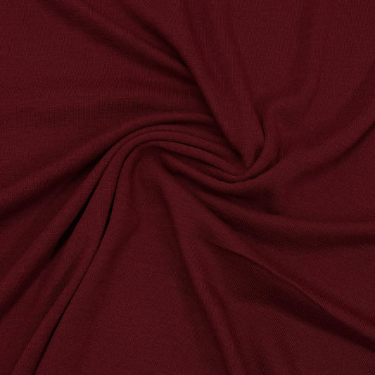 Red Wine Merino Wool Jersey Fabric