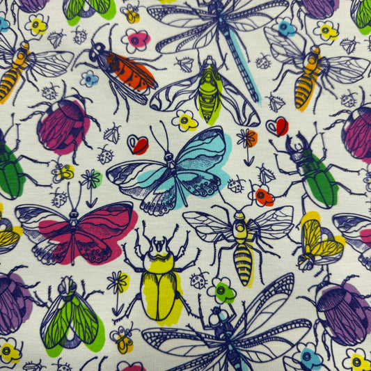 Backyard Bugs on Bamboo/Spandex Jersey Fabric