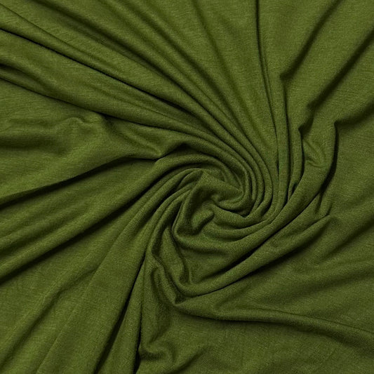 Dark Avocado Bamboo/Spandex Jersey Fabric- 200 GSM, $11.70/yd, 15 yards