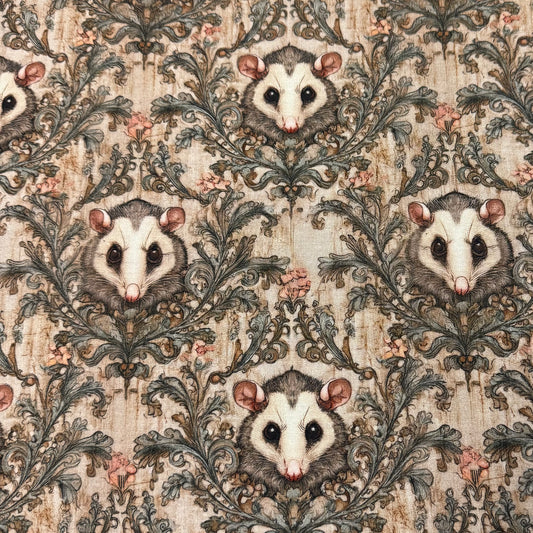 Possums on Organic Cotton Stretch French Terry Fabric
