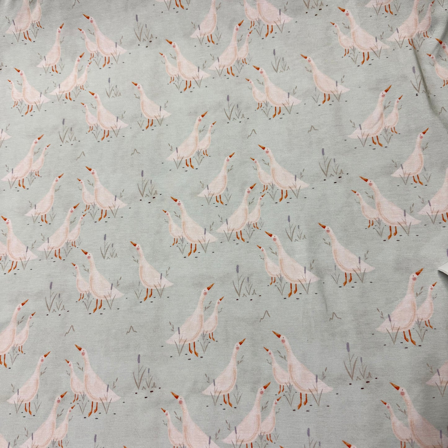 Geese in the Garden on Bamboo Stretch French Terry Fabric