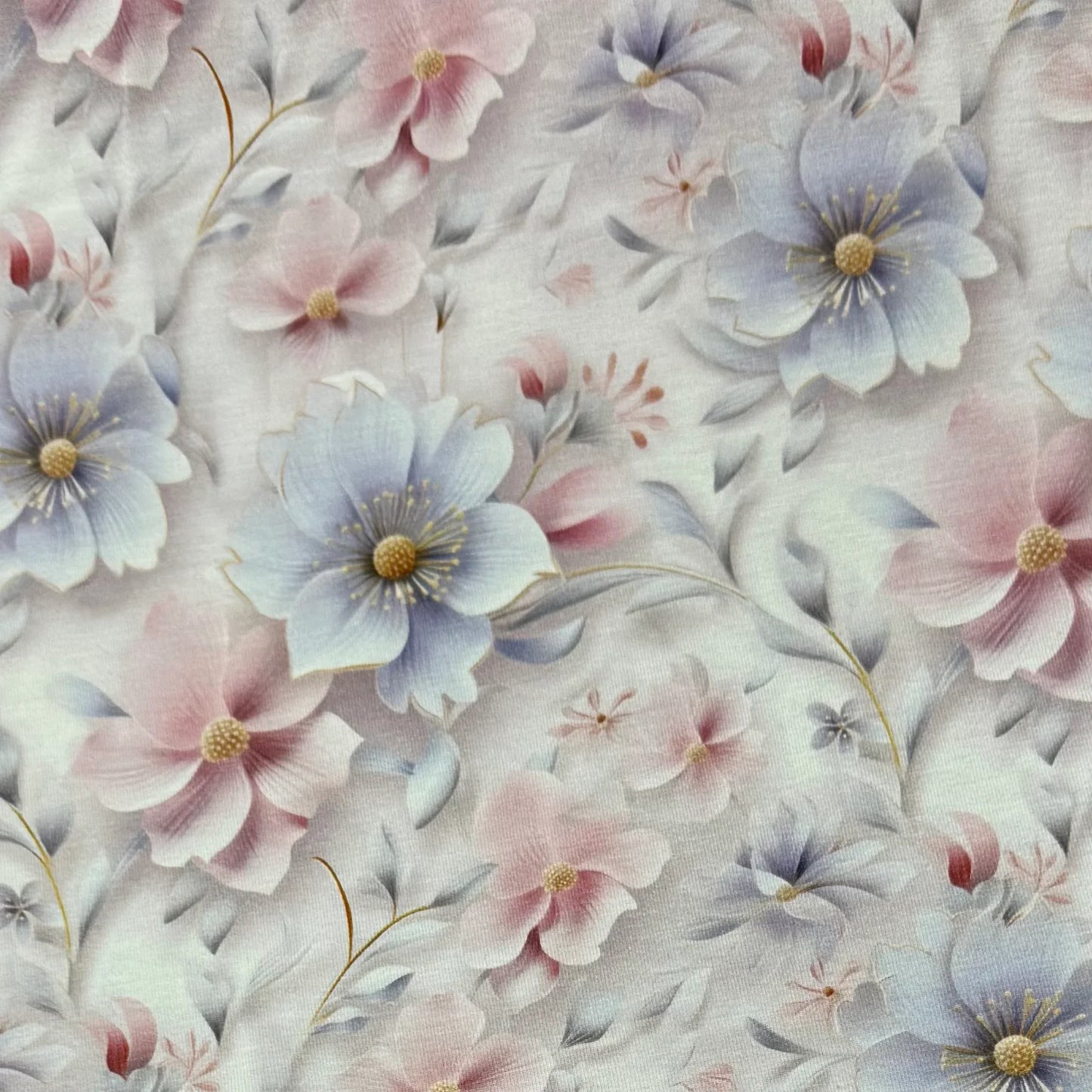 Pastel Floral Organic Cotton/Spandex Jersey Fabric