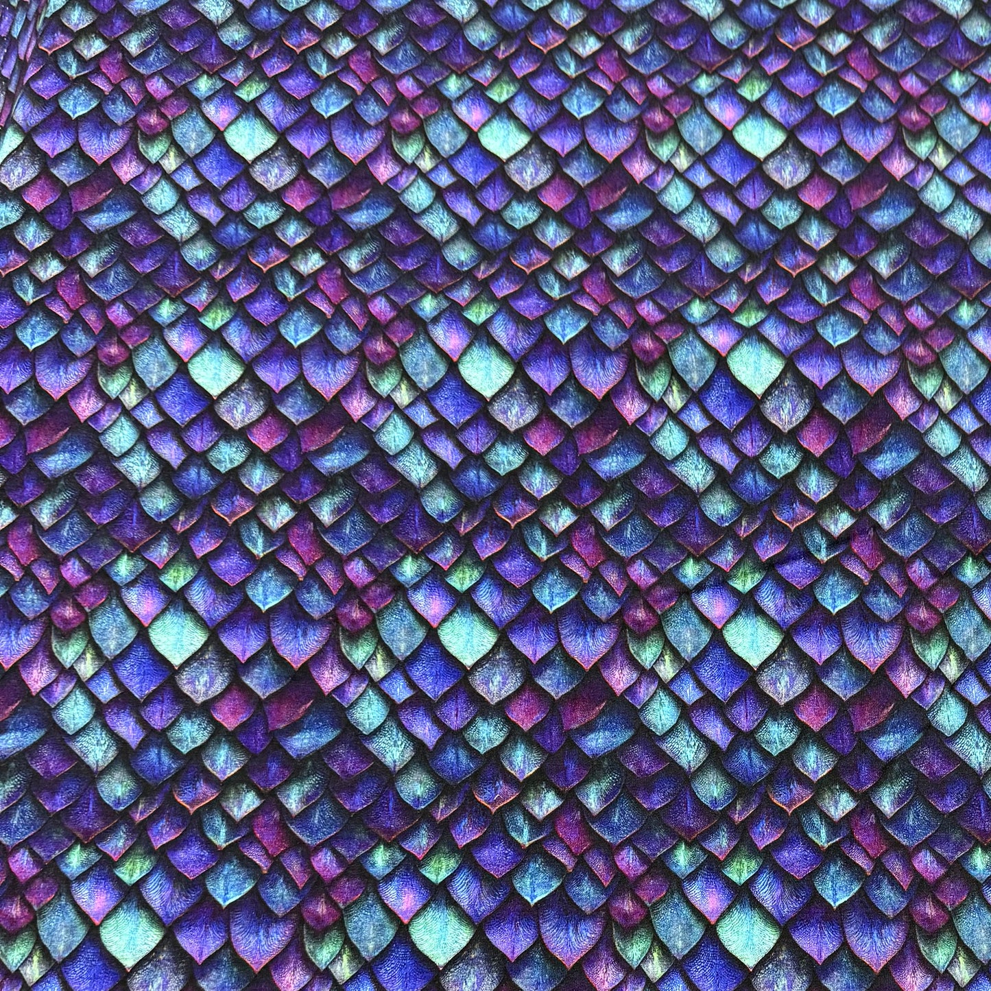Purple Metal Scales on Organic Cotton/Spandex Jersey Fabric