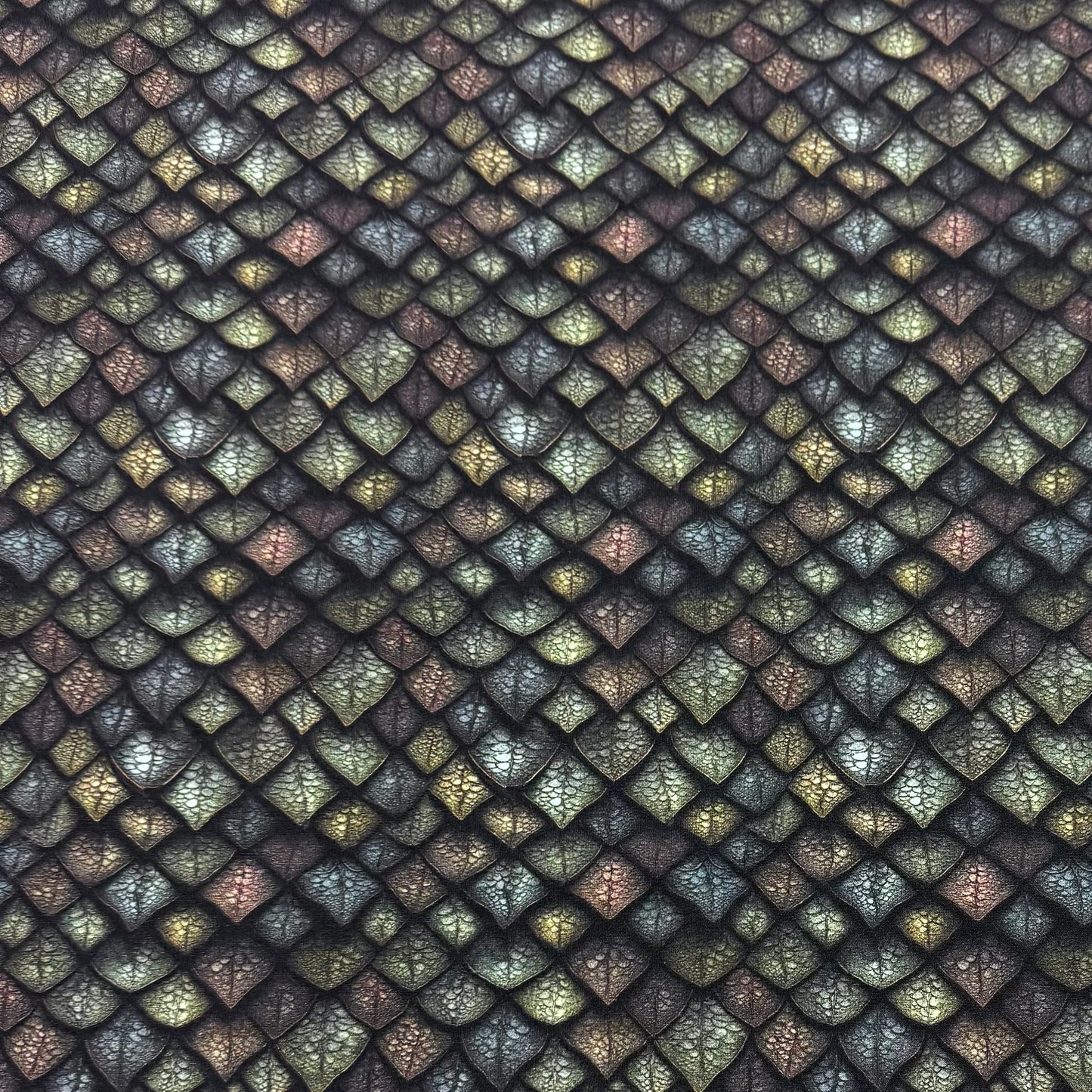 Green Metal Scales on Bamboo/Spandex Jersey Fabrics