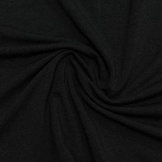 Black Bamboo Stretch Fleece Fabric - 285 GSM, Knit in the USA, $22.95/yd, 15 Yards
