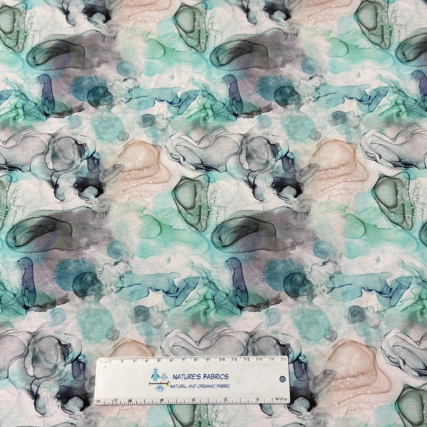 Shell Marble on Bamboo/Spandex Jersey Fabric