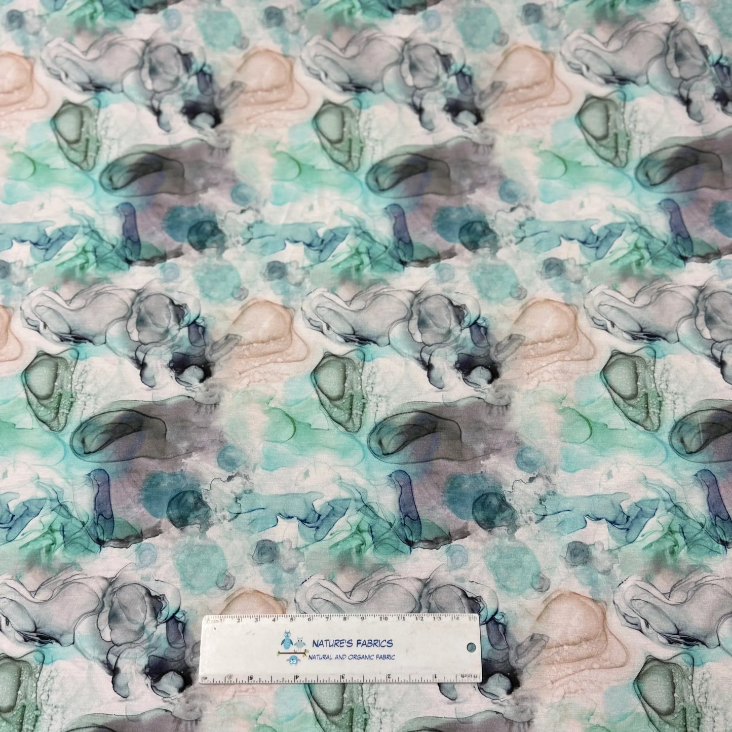 Shell Marble on Bamboo/Spandex Jersey Fabric