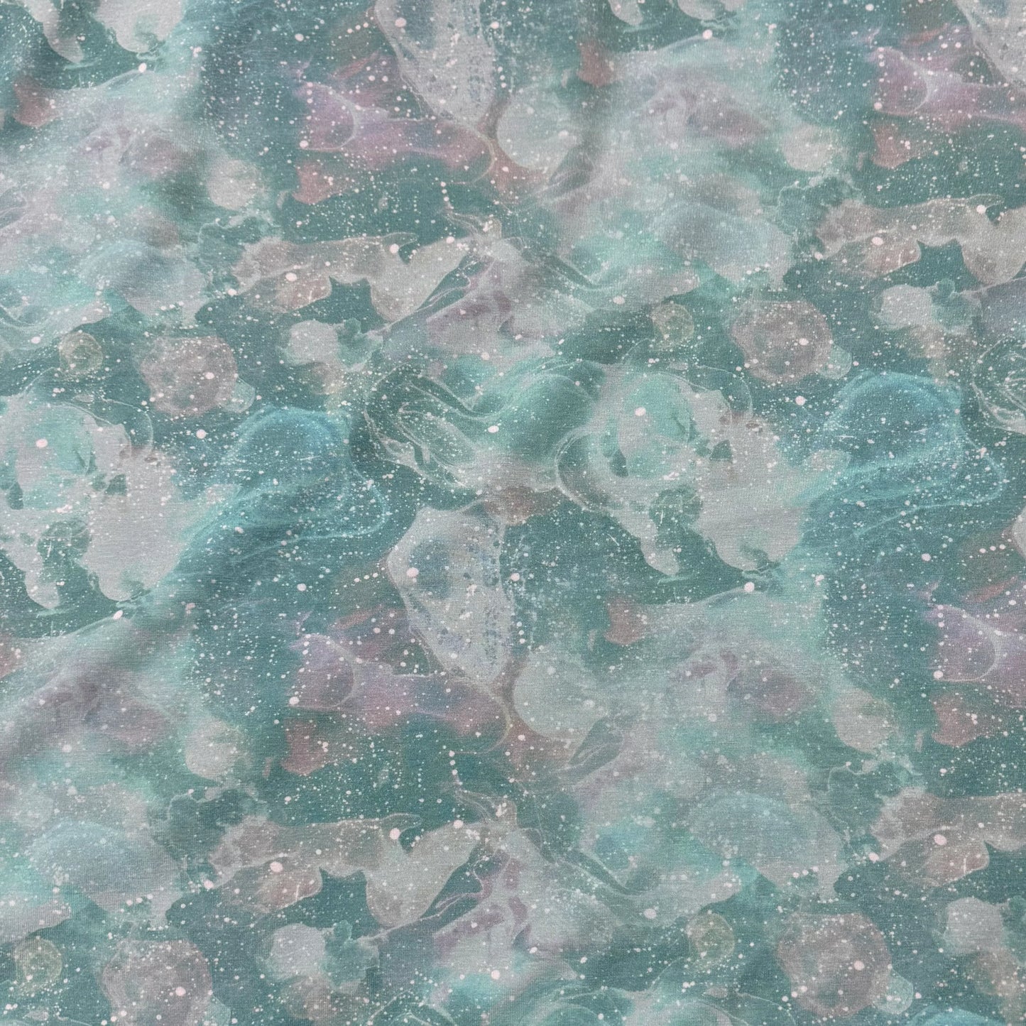 Shell Swirl on Organic Cotton/Spandex Jersey Fabric
