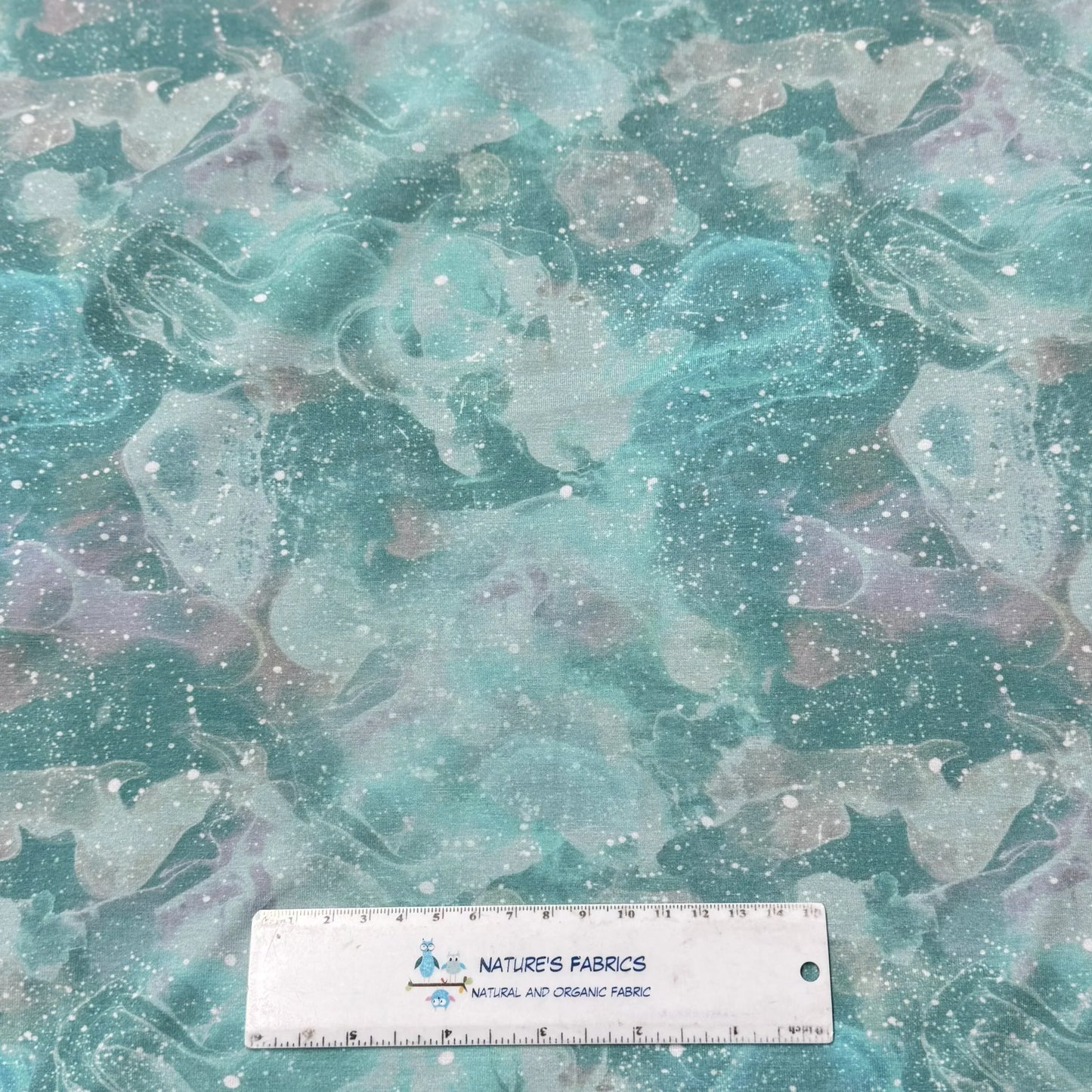 Shell Swirl on Bamboo/Spandex Jersey Fabric