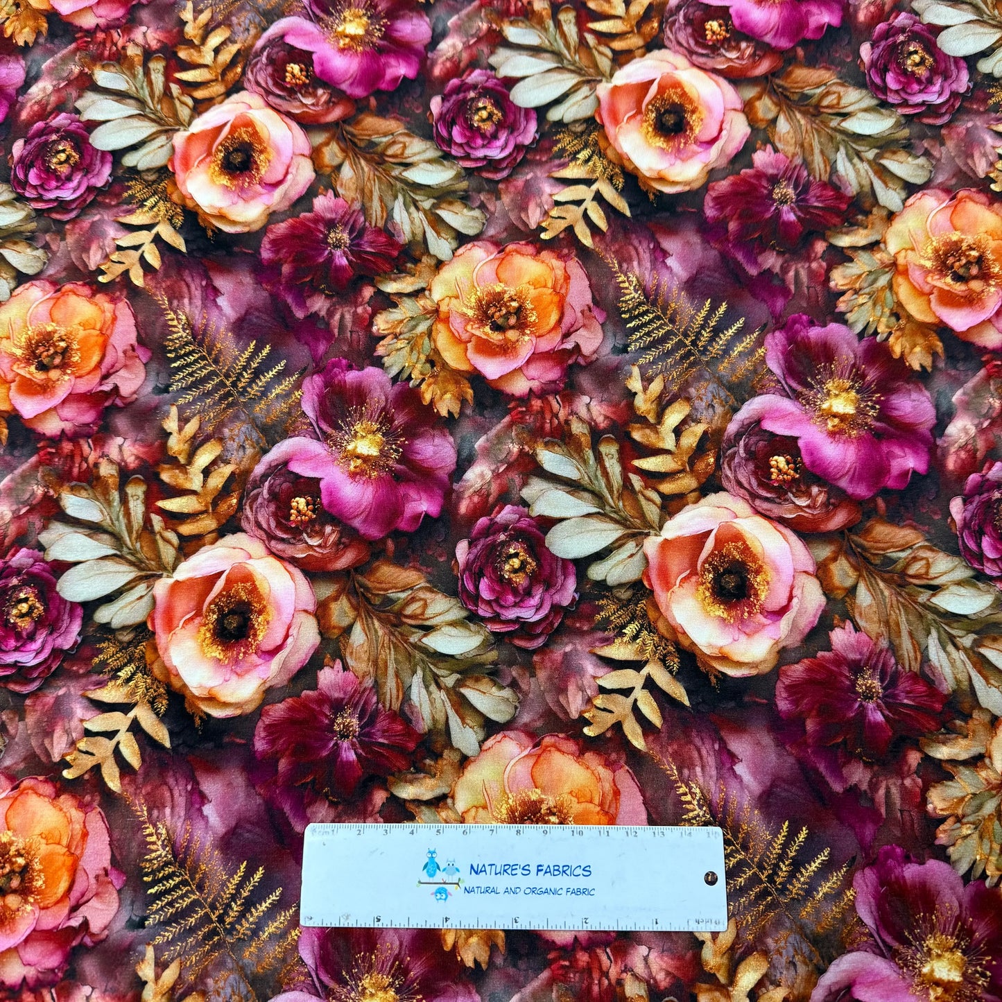 Delicate Hellebores on Bamboo/Spandex Jersey Fabrics